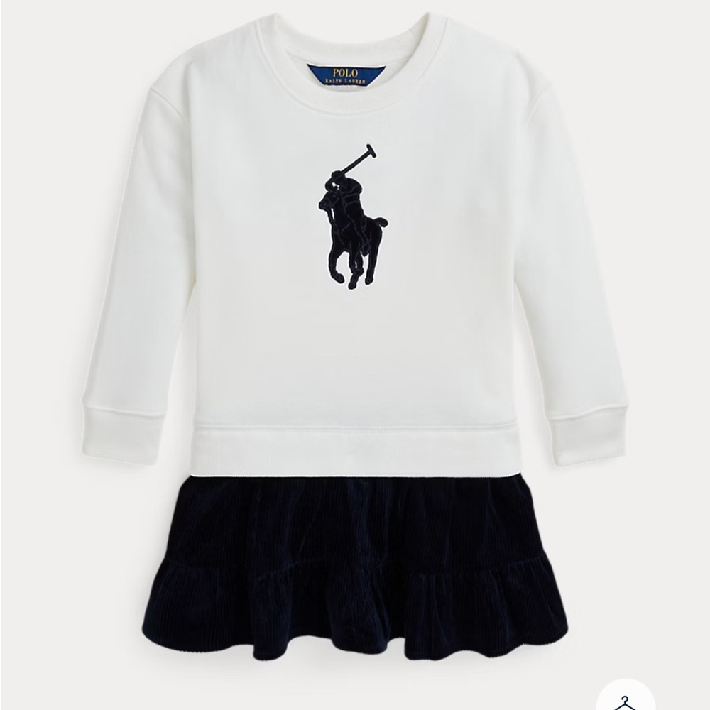 Polo by Ralph Lauren White and Black corduroy sweater dress